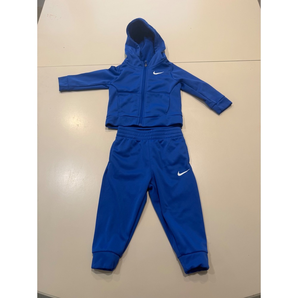 Nike Therma-FIT Royal Blue Full Zip Hoodie & Joggers Tracksuit Set 18M